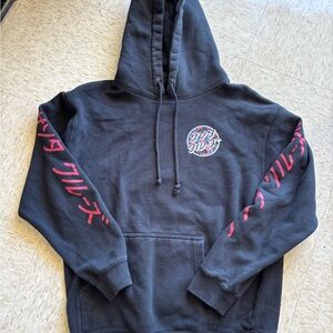 Santa Cruz Skateboards Black Hoodie with Red Graphics
